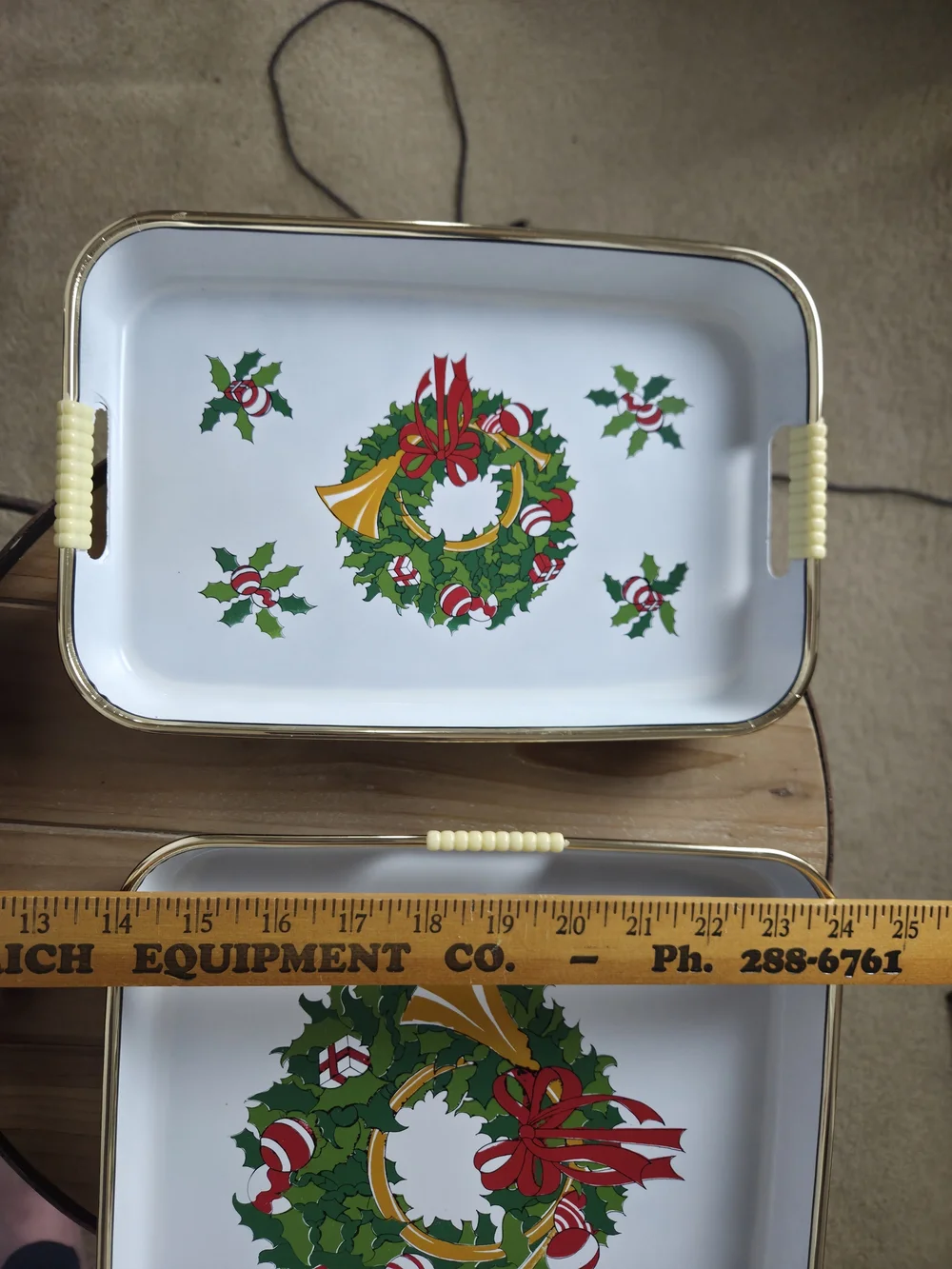 Vintage...Three Piece Lacquer Tray Set.
